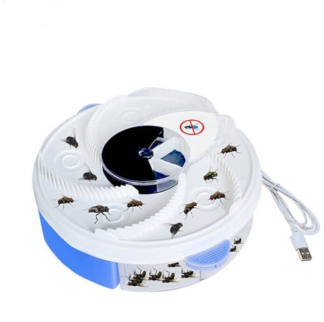Automatic indoor fly trap machine with rotating plate